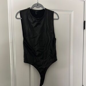 Forever 21 Black Faux Leather Top
